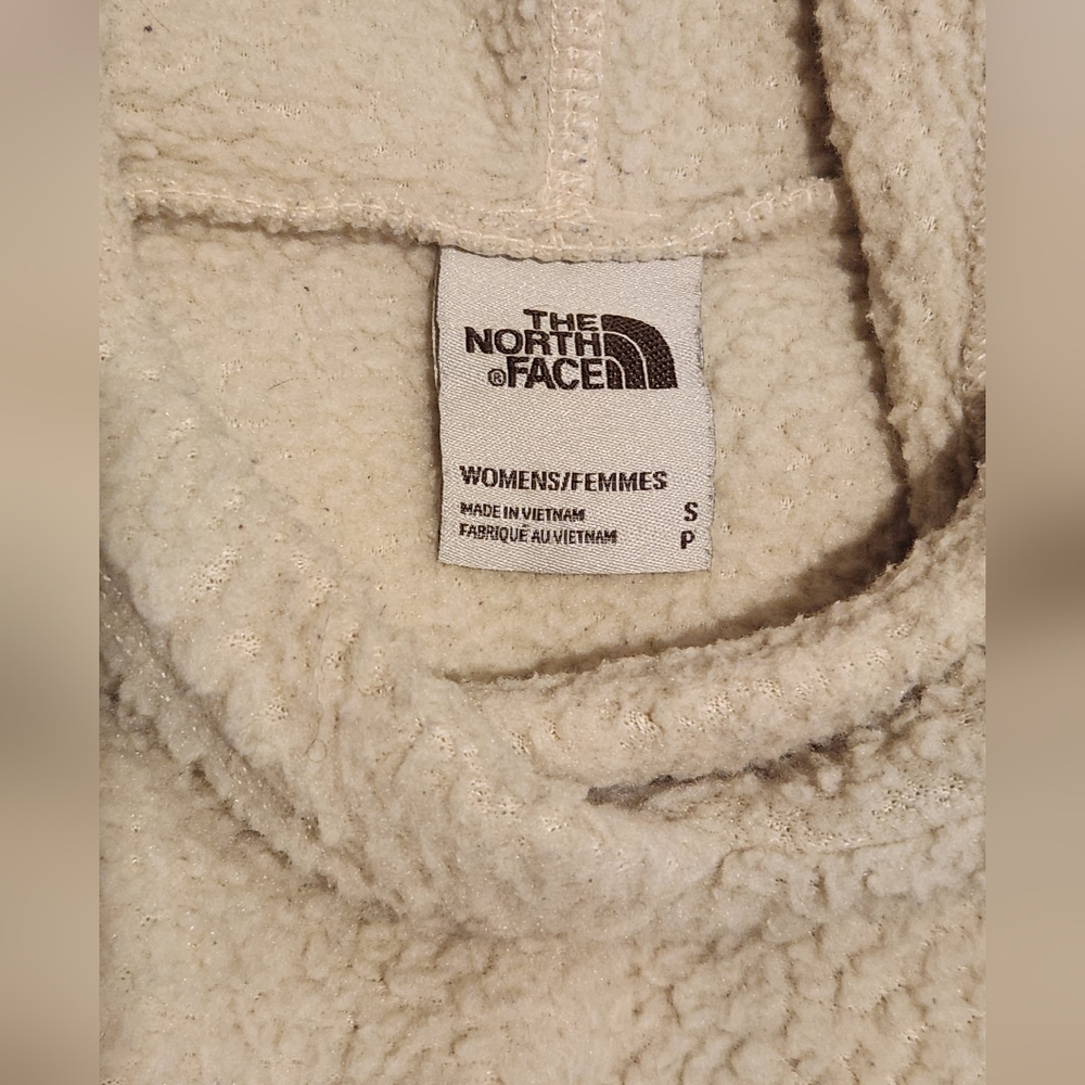 The North Face Bleached Sand Sherpa Hoodie - Soft Gorpcore Teddy Pullover Sz S - Picture 4 of 9